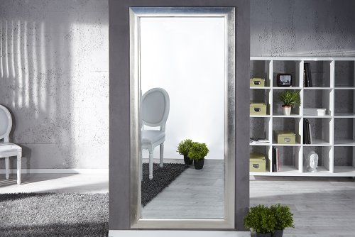 Großer moderner Design Spiegel ESPEJO silber 190x90cm Wandspiegel