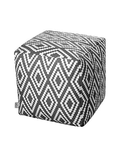Glam Home Pouf Ela Grigio/Bianco
