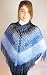 Handmade Artisan Crocheted Masterpiece Poncho - Arizona Blue Sky (Recommended for Women/teens Wearing Petite/small Size)(100% Crocheted By Hand)