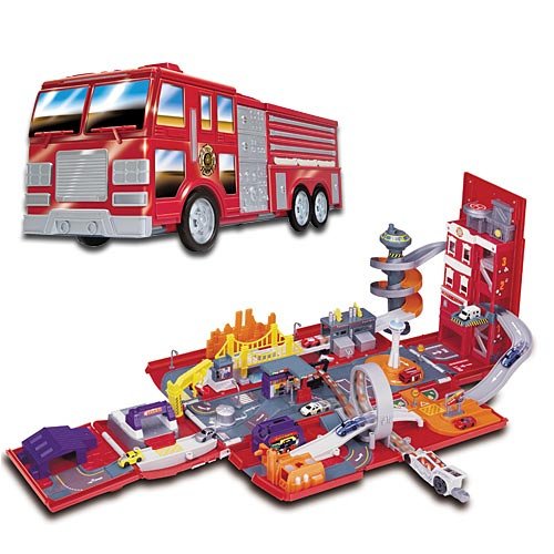 Childrens Toyshop  Toys : Take Along Fire Station Playset