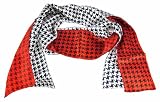 Set of 2 Houndstooth Print Head Scarves Hair Red White