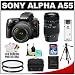 Sony Alpha A55 SLTA55VL 16.2 MP Translucent Mirror Technology Digital SLR Camera & 18-55mm Lens & 70-300mm Lens with 32GB Card + Case + UV Filters + Tripod + Cleaning & Accessory Kit