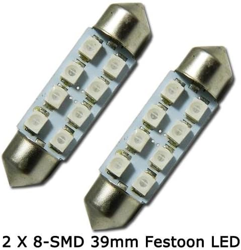 Orion Technology Blue DE4410 212-2 562 6476 8-SMD 39-41mm Festoon LED Bulbs for Car License plate,Interior,Door Lights