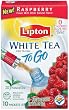 Lipton White Tea To Go, Raspberry, 10-Count Boxes (Pack of 12)