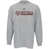 adidas Texas A&M Aggies Ash Practicewear Football Long Sleeve T-shirt