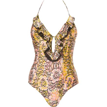 Volcom Juniors Lazy Days Lace One Piece Swimwear, Pink, Medium Volcom Juniors Lazy Days Lace One Piece Swimwear, Pink, Medium