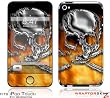 iPod Touch 4G Skin - Chrome Skull on Fire by WraptorSkinz