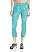 adidas Women's Clima Studio Mid Rise 3/4 Animal Print Tights, Aqua, Large