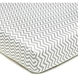 American Baby CompanyPercale Fitted Crib Sheet, Zigzag Grey