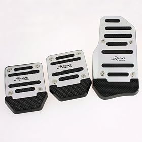ESS Sporty Silver & Black Non-Slip Car Pedal Cover AUTO001
