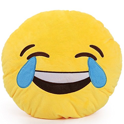 BestforU® Cute Car Home Office Accessory Emoji Smiley Naughty Cushion Pillow Toy Gift (Tears to Laughter)