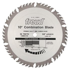 Freud LU84M011 10-Inch 50 Tooth ATB Combination Saw Blade with 5/8-Inch Arbor