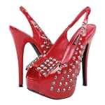 Lollipop19 Studded Platform Slingback Heels RED