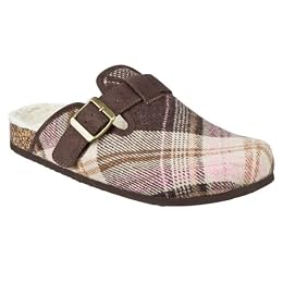 Women's Claudine Clog Slippers - Brown Plaid : Target