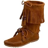 Minnetonka Women's Woodstock Boot Moccasin,Brown,7 M US