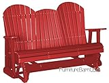 Outdoor Polywood 5 Foot Porch Glider - Adirondack Design *RED* Color