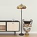 Serena d'italia Baroque Tiffany Style Floor Lamp, Mosaic Stained Glass Floor Lamps, Rustic Standing Lamp, Double Pull Chain (Yellow, Red, Green)