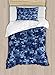 Ambesonne Camo Duvet Cover Set Twin Size, Militaristic Digital Effected Armed Forces Pattern Grunge Fashion in Blue, Decorative 2 Piece Bedding Set with 1 Pillow Sham, Dark Blue Pale Blue