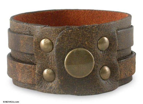 Leather bracelet Twin Chocolate 8 L