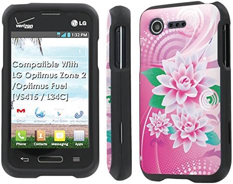 LG Optimus Zone 2 / Optimus Fuel [VS415 / L34C] Case, [NakedShield] [Black] Total Armor Protection Case - [Lotus Flower] for LG Optimus Zone 2 / Optimus Fuel [VS415 / L34C]