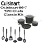 Cuisinart 66-7 7PC Chefs Classic Non-Stick Hard Anodized Cookware Set Plus Heat Resistant Non-Stick 6-piece Nylon Kitchen Tool Set