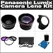 Lens Kit For The Panasonic Lumix DMC-G10, DMC-G1, DMC-G2, DMC-GF2, DMC-G3, DMC-GF3 Digital Camera Includes 3pc Multi Coated Filter Kit + HD 2X Telephoto Lens + HD .45x Wide Angle Lens + 4 piece Close-up Filter Set Includes +1 +2 +4 +10 + Lens Hood +More