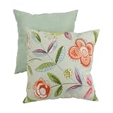 Pillow Perfect Decorative Modern Floral Square Toss Pillow, Green