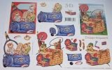 A4 3D step by step Le Suh decoupage sheet - cute sporting teddy