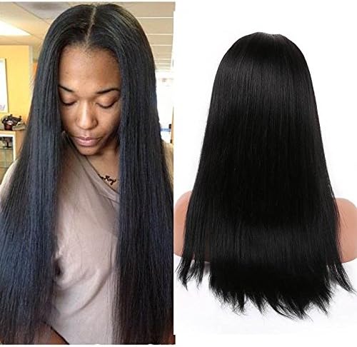 Warma Hair Natural Color Italian Yaki Lace Front Wig 130% Density Brazilian Remy Human Hair Wigs For Black Color Women (10 inch lace front wig)