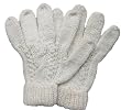 Handmade Alpaca Winter Gloves for Women - Cable Design in French Cream (Knitt...