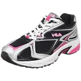 Fila Women’s Testament Running Shoe,Black/Metallic Silver/Hot Pink,7 M US
