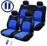 Type R 11 Pc Ipocket Seat Cover Set Blue Car Truck Bucket Seat Cover 1995 Thru 2008 Honda Civic Accord Toyota Chevrolet Ford Nissan