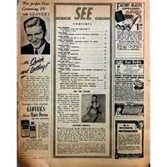 SEE N? 4 du 01-07-1949 CONTENTS - FREE ENTERPRISE - IS AMERICA SAFE FOR DEMOCRACY BY MORRIS L ERNST - STYLE TREND - 1949 BEACHWEAR ALLOWS MAXIMUM EXPOSURE - NATIVE TALENT - CROSS-SECTION OF U S ART - GREAT EXPECTATIONS - WHAT TRUMAN'S ELECTION MEANS TO LABOR BY VICTOR RIESEL - ROMAN HOLIDAY - MARDI GRAS CARNIVAL - OBJECT LESSONS - LIFESAVING CAMPAIGN - DISTAFF DOCTORS - WOMEN IN MEDICINE - THE MOVIES - NIGHT UNTO NIGHT - SEE-ABLE AND AGREEABLE - ONE FOR RIPLEY - PARTY AT TOOTS SHOR+?S - CONVE...