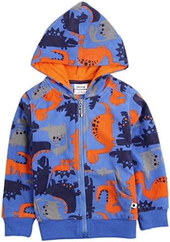 Novatx Little Boy's Spring and Autumn Printed Hooded Jacket