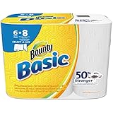 Bounty 92981 Basic Select-A-Size Paper Towels, 5 9/10" x 11", 1-Ply, White (Pack of 6)