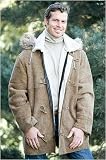 Men's Michael Shearling Coat with Coyote Trimmed Hood