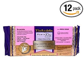Tinkyada Brown Rice Spaghetti with Rice Bran, 16-Ounce Packages (Pack of 12)