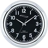 Q&Q 電波掛時計 2局対応モデル メタリックシルバー/黒 8269-002