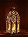 Ryocas Decorative Candle Lantern - Moroccan Style Octagon White Carved with Glass, 8-Inch