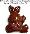 2 inch Tall Sugar Free Chocolate Sitting Easter Bunny (6 pack of .6 oz each) (Dark)