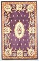 2'3" x 9'6" KAS Ruby Fleur De Lis Aubusson 8903 - Plum Rectangular Runner