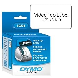 DYMO 30326 VHS Top Labels for Dymo-Seiko Label Printers (150 Per Roll/1 Roll) (White)