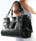 NEW AUTHENTIC COACH PEYTON LEATHER CARRYALL TOTE HANDBAG (Black/Silver) Reviews