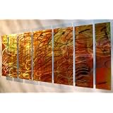 Metal Wall Hanging - Handsanded Finish with Modern Painting on Metal! ~ ASH CARL