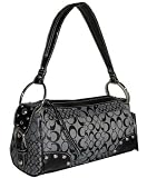 Patchwork Signature Stripe Top Handle Pouch Handbag