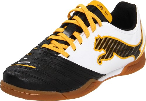 Puma Powercat 3.12 IT Soccer Cleat  (Little Kid/Big Kid),Black/White/Team Yellow,11 M US Little Kid