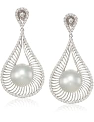 Baggins Drop Shape White Gold with White South Sea Pearls and Diamonds Earrings