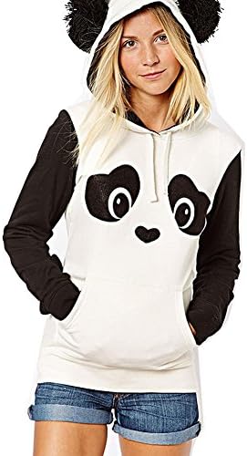 Cute Women's Panda Hoodie Sweater Jacket with Ears 2015 (L)