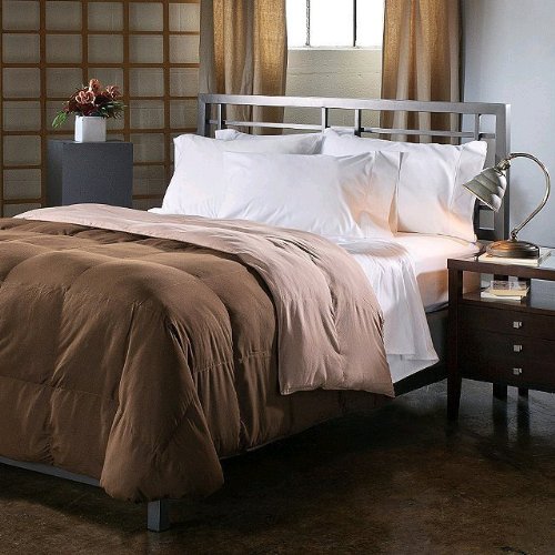 Full/Queen Reversible Down Alternative Comforter - Chocolate/Taupe - 77 ounces of Fill