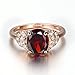 Yoursfs Kate Princess Style Ruby Engagement Rings Arounded with Tiny Crystal 18K Rose Gold Plated